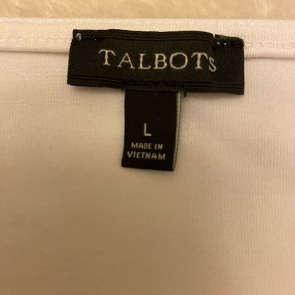 Talbots White Rayon Top with Hemline Tie - Picture 6 of 9